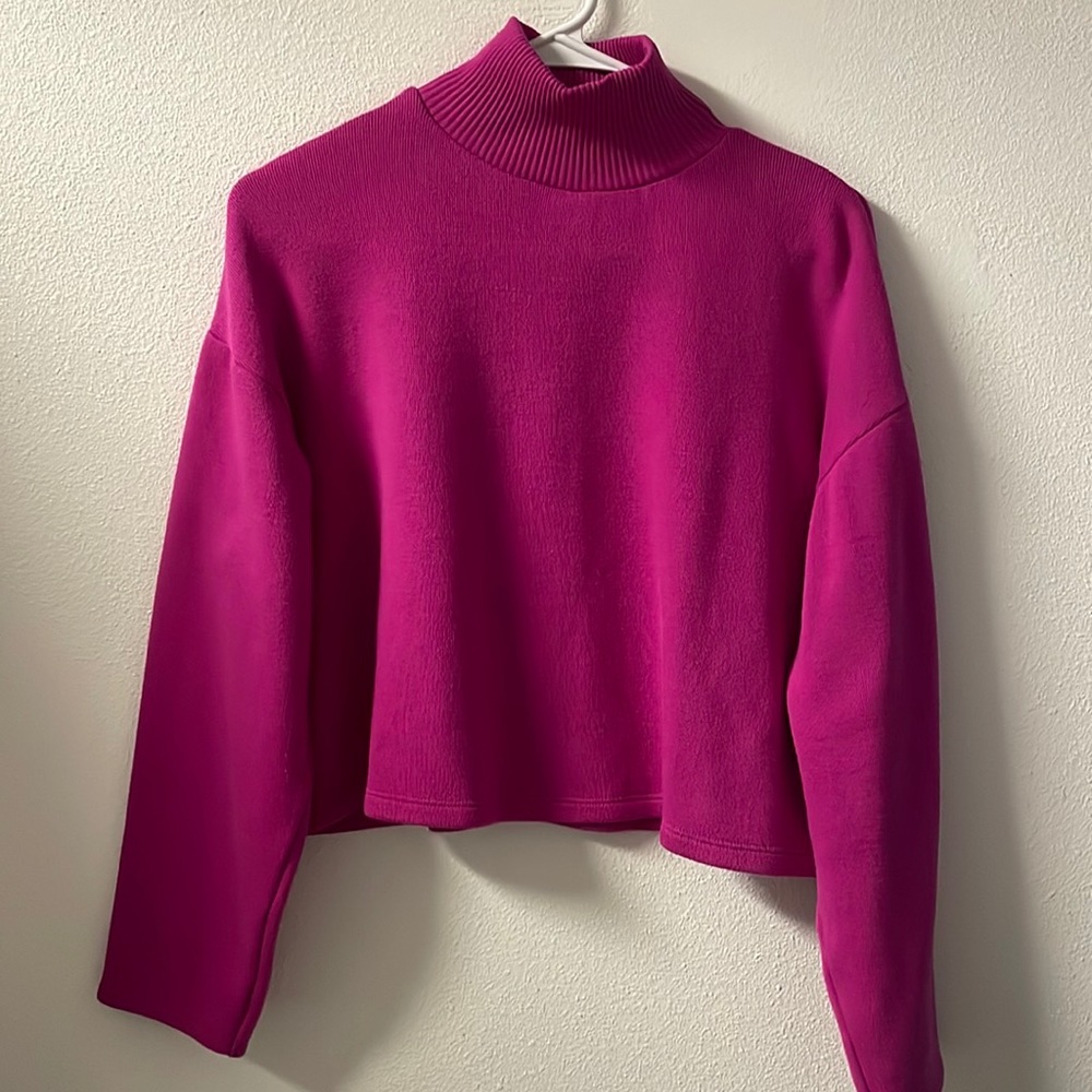 Pink Zara Cropped Turtleneck